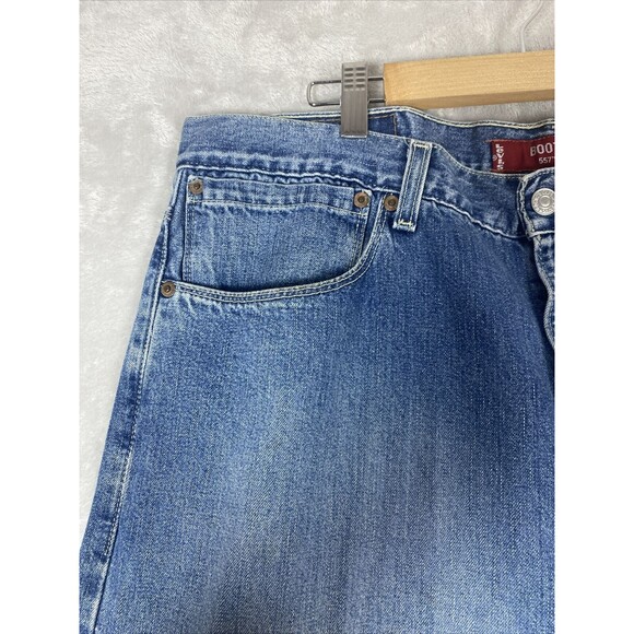 Vintage Levis 557 Jeans Men 38x32 (37X32) Cowboy Denim Relaxed Boot Fit Y2K 2001 - Picture 4 of 14